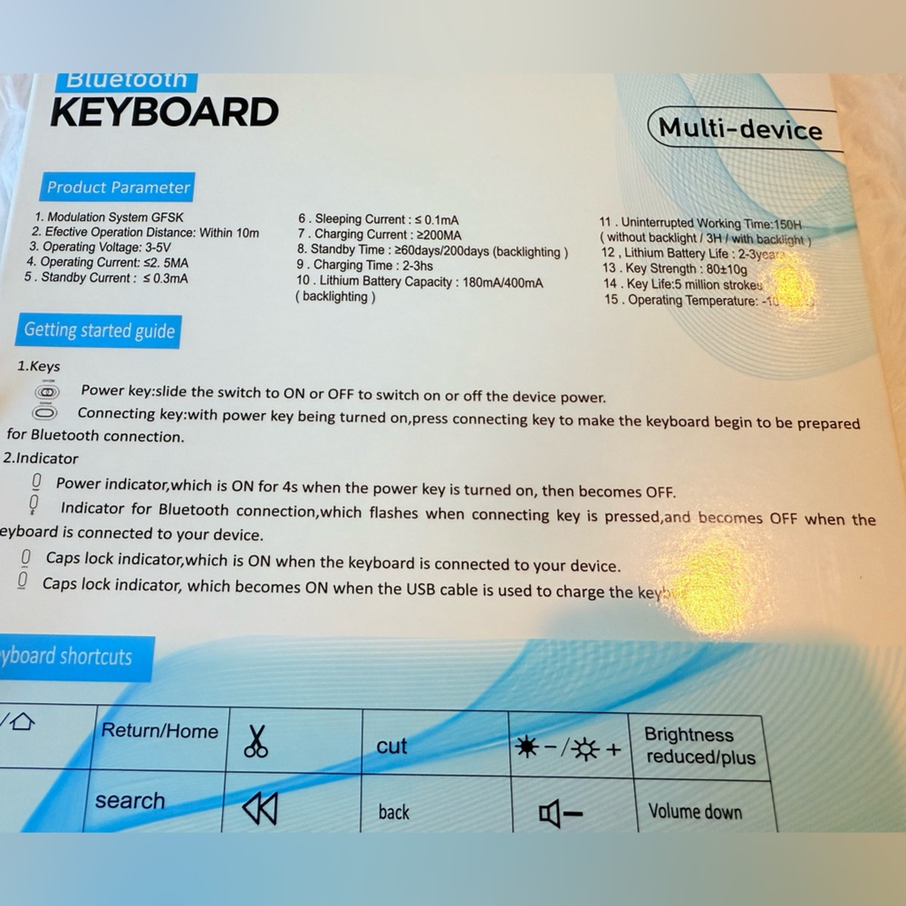 Slim Wireless Keyboard Multi-Device Compatible NIB - Picture 3 of 11